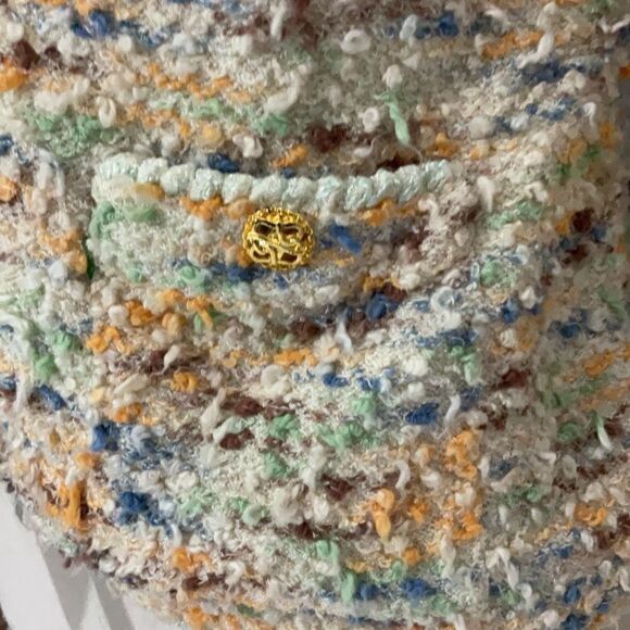 Handmade Vintage Fuzzy Knit Short V Neck Cardigan Sweater Long Sleeve Tie Front - Picture 5 of 6